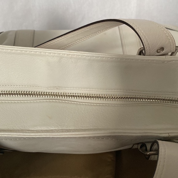 Coach creamy/white color leather diaper bag with 2 changing pads - Picture 14 of 15